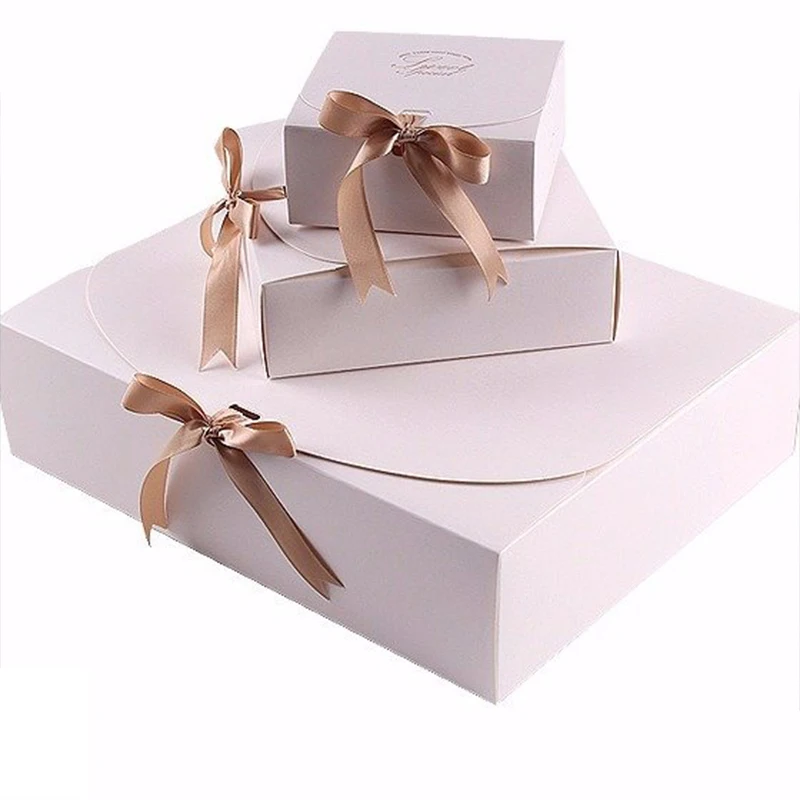 10er Pack Geschenk box Weihnachts geschenk box mit Band Papier verpackungs taschen Party Home Dekoration Geburtstag Urlaub Süßigkeiten Keks Lagerung