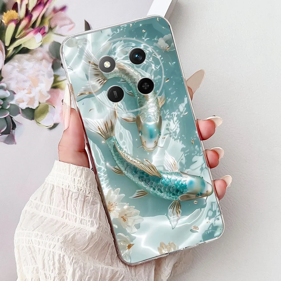 Colorful Painted Clear Silicone Case for Honor Smartphone - Soft Protective Cover