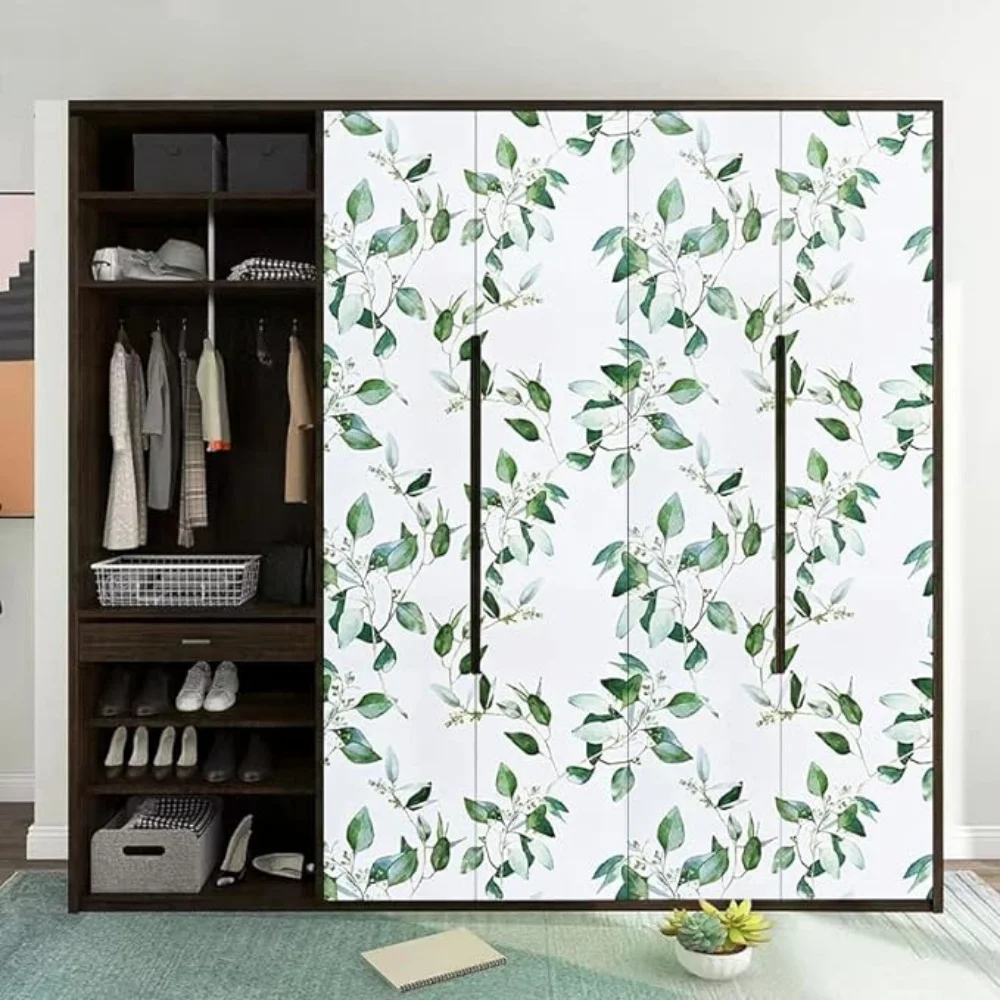 Green Leaf Contact Paper Floral Peel and Stick Wallpaper Removable Self Adhesive Wallpaper For Bedroom Drawers Cabinets Decor 5