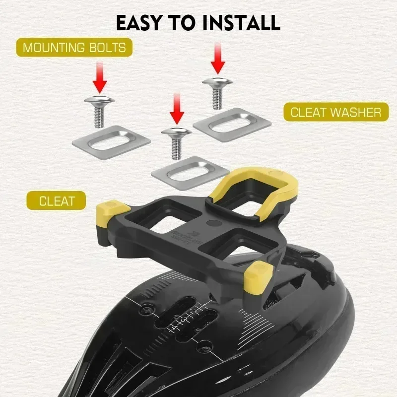BUCKLOS Bike Pedal Cleat Set 0/2/6 Degree for SPD-SL for SH10 SH11 SH12 Lock Pedal Cleats Cover Road Bike Lock Parts