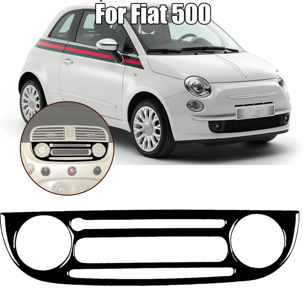 

Рамка для CD-панели, обшивка для Fiat 500, 2012, 2013, 2014, 2015, наклейки из углеродного волокна, декоративные аксессуары для салона автомобиля
