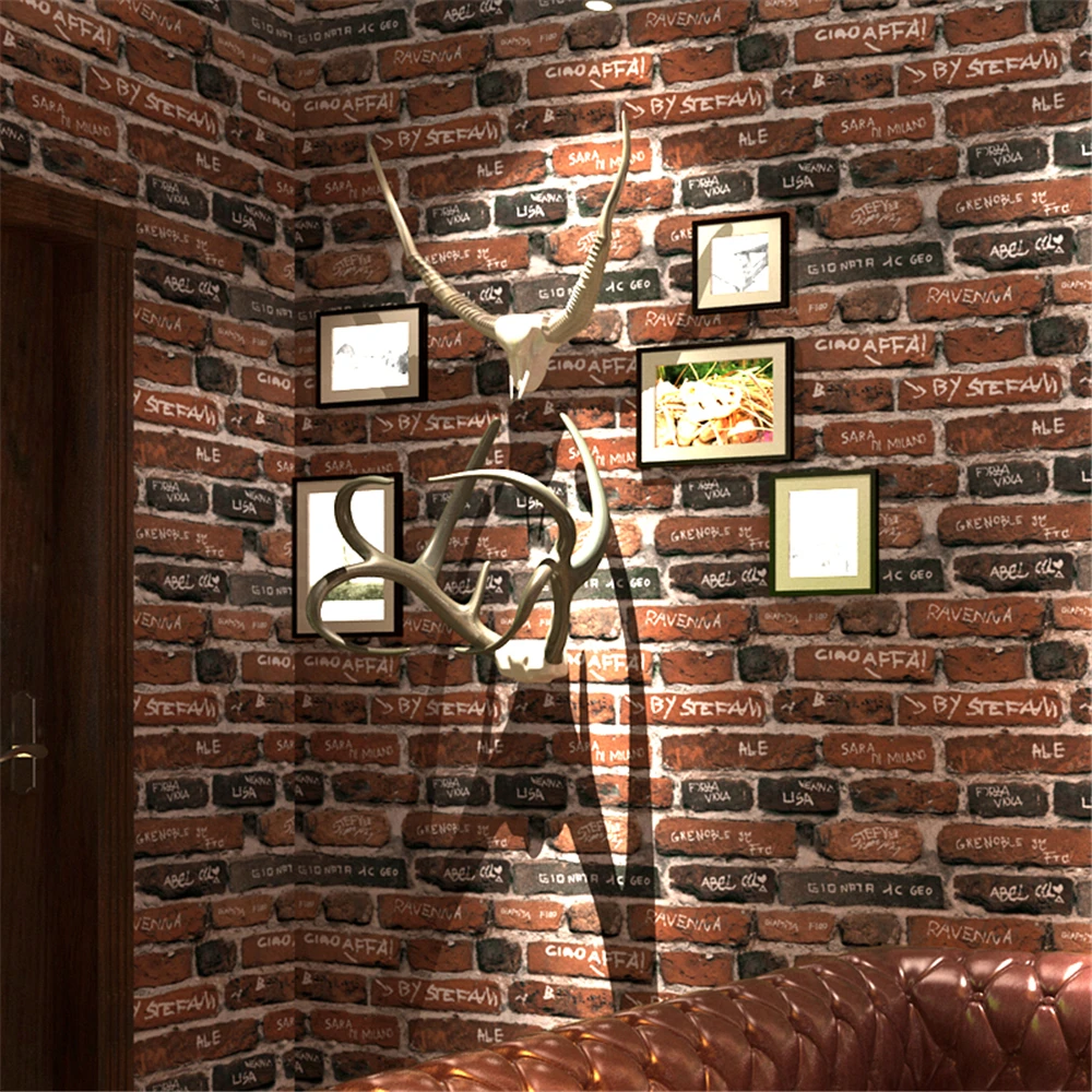 stone 3d wallpaper for dining room wall papers TV background wall wallpaper pvc papel de parede 3Ｄ vintage brick wall paper roll vintage 3d faux stone brick wallpaper roll vinyl pvc waterproof self adhesive bathroom wall paper for bedroom dining living room