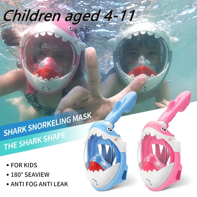 Kids Swimming Equipment Snorkeling Support Goggles Full Face Diving Mask