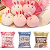 Cute Cat Rabbit Snack Pillow Pudding Decorative, Stuffed with Mini Animal Cat Dolls Pudding Plush Toy Kawaii Plush Pillow Gifts 1
