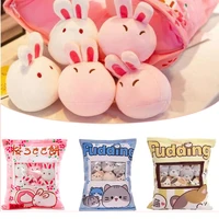 Cute Cat Rabbit Snack Pillow Pudding Decorative, Stuffed with Mini Animal Cat Dolls Pudding Plush Toy Kawaii Plush Pillow Gifts 1