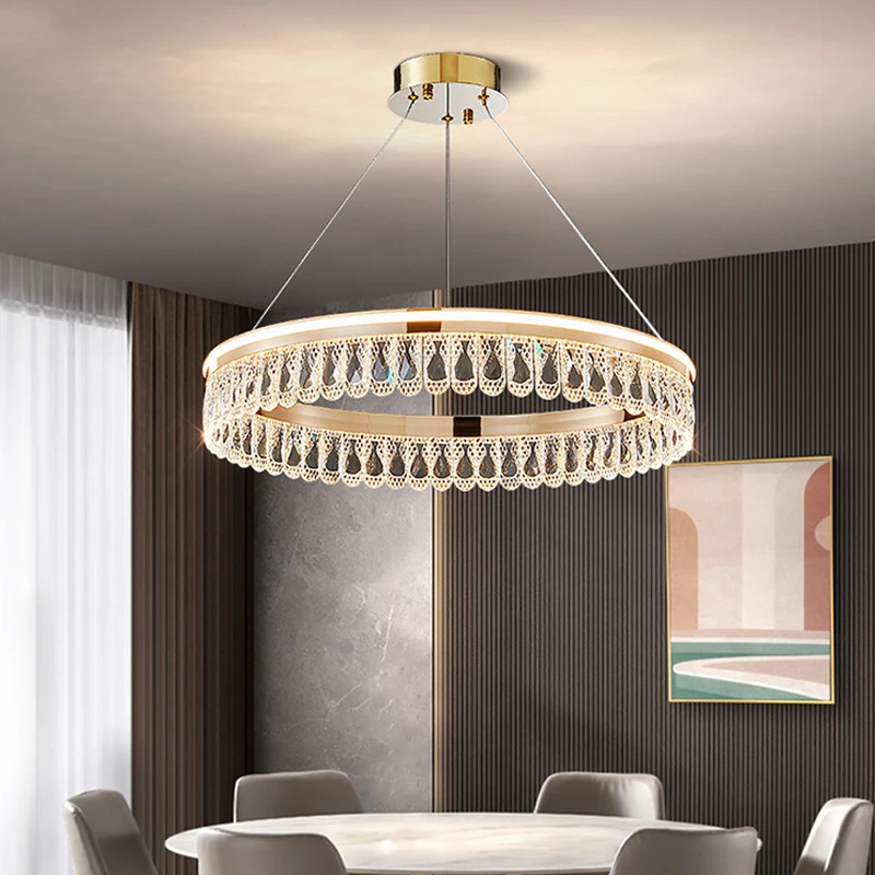 

Post modern crystal chandelier LED luxury lighting equipment Living room light Restaurant bedroom study ceiling chandelier