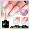 DEROI 8ml Solid Top Coat Glitter No Wipe Gel Top Coat Rubber Base Coat Soak Off Manicure Semi Permanent Clear Nail Polish UV/LED 6
