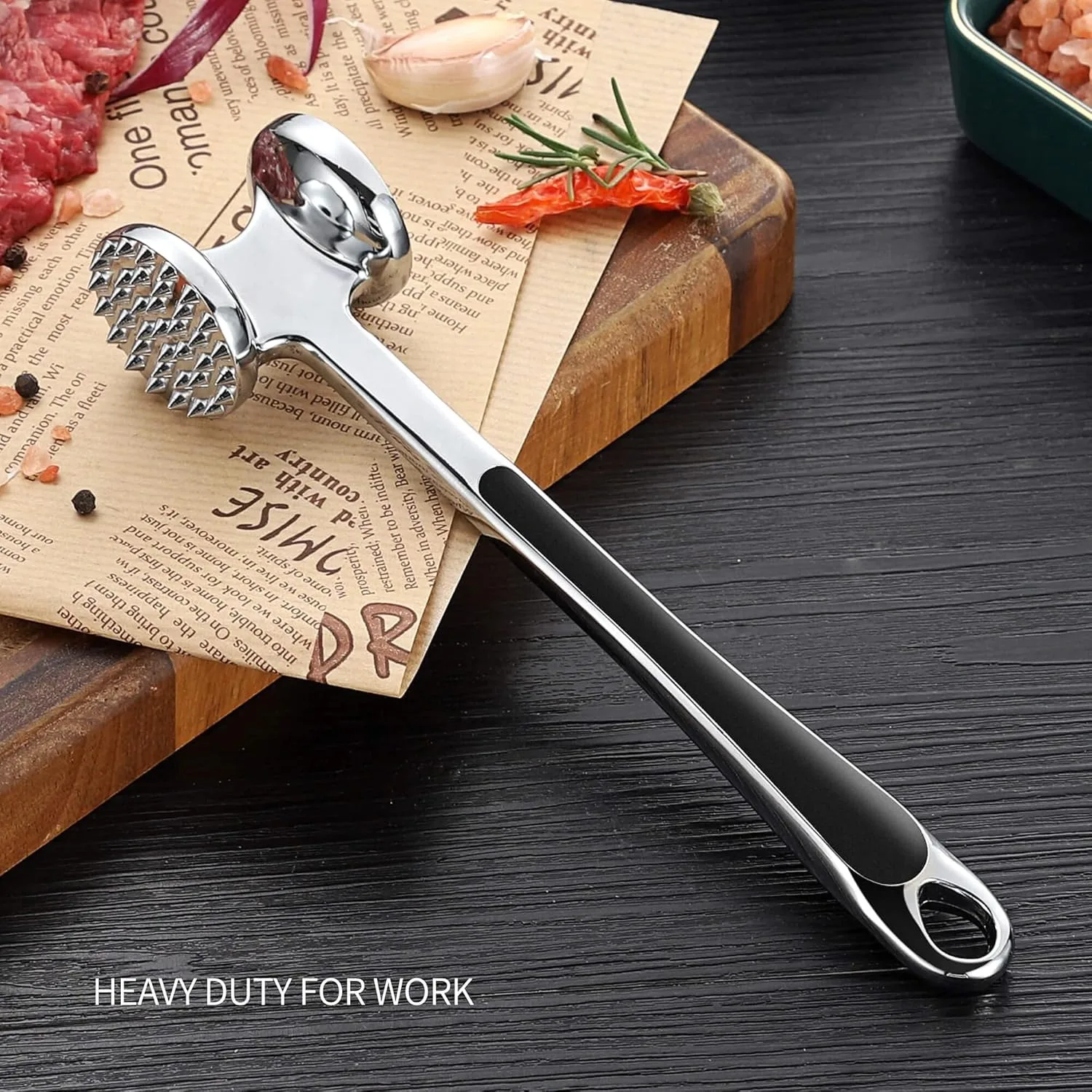22.4CM Meat Tenderizer Hammer Household Aluminum Alloy Steak Metal Mallet Kitchen Tool Heavy Duty Durable Meat Tenderizer Hammer