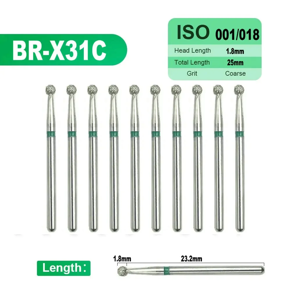 10pcs Dental High Speed Diamond Burs Dentistry Cavity Preparation/Crown Preparation Use on fillings 1.6mm Depth Cutting Drills images - 6