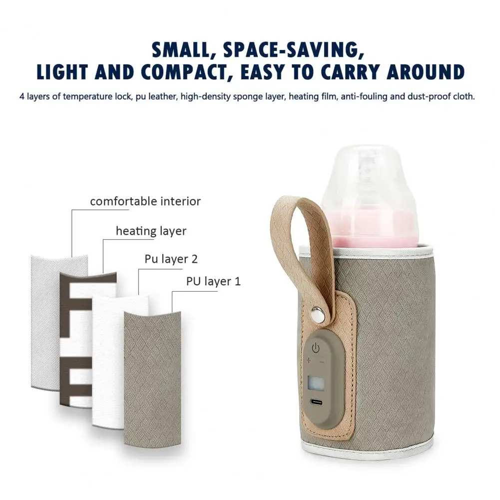 

Temperature Control Baby Bottle Heater Portable Baby Bottle Warmer with Led Display for Travel for Parents for Travel