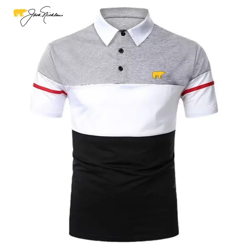 Men's Polo Shirt Jack Nicklaus Embroidery T-shirt Summer Fashion Casual Short Sleeve Business Breathable Sports Golf Top