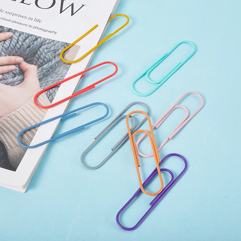 

10Pcs/lot 100mm Metal Big Paper Clips Large Colorful Notes Classified Clips Bookmark Student Stationery School Office Supplies