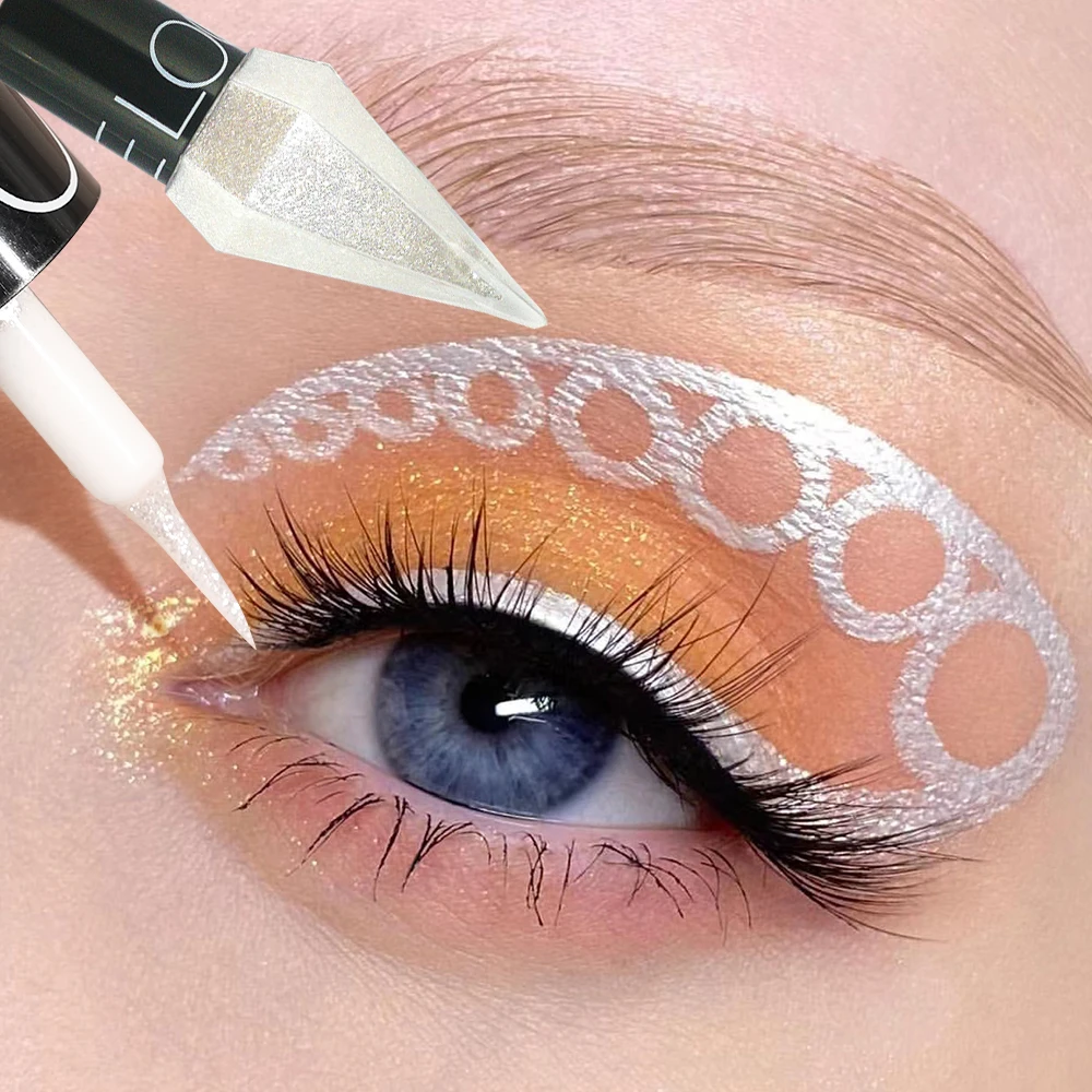 Waterproof Diamond Shiny Eye Liner Eyeshadow Silver Rose Gold Color Glitter Paillettes Eyeliner Eye Shadow Makeup Beauty Cosmetics