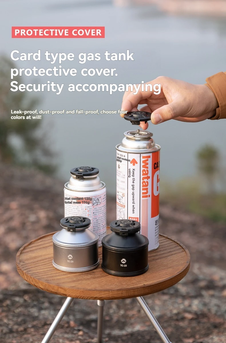 CAMPINGMOON Four-color Long Gas Tank Protective Cover Outdoor CB Tank Cassette Gas Tank Dust Cover Leak-proof Protective Cover