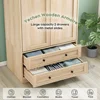 71" Wooden Armoire Wardrobe Closet with Adjustable Shelf and Hanging Rail, Freestanding Closet Wardrobe with 2 Wide Drawers 4