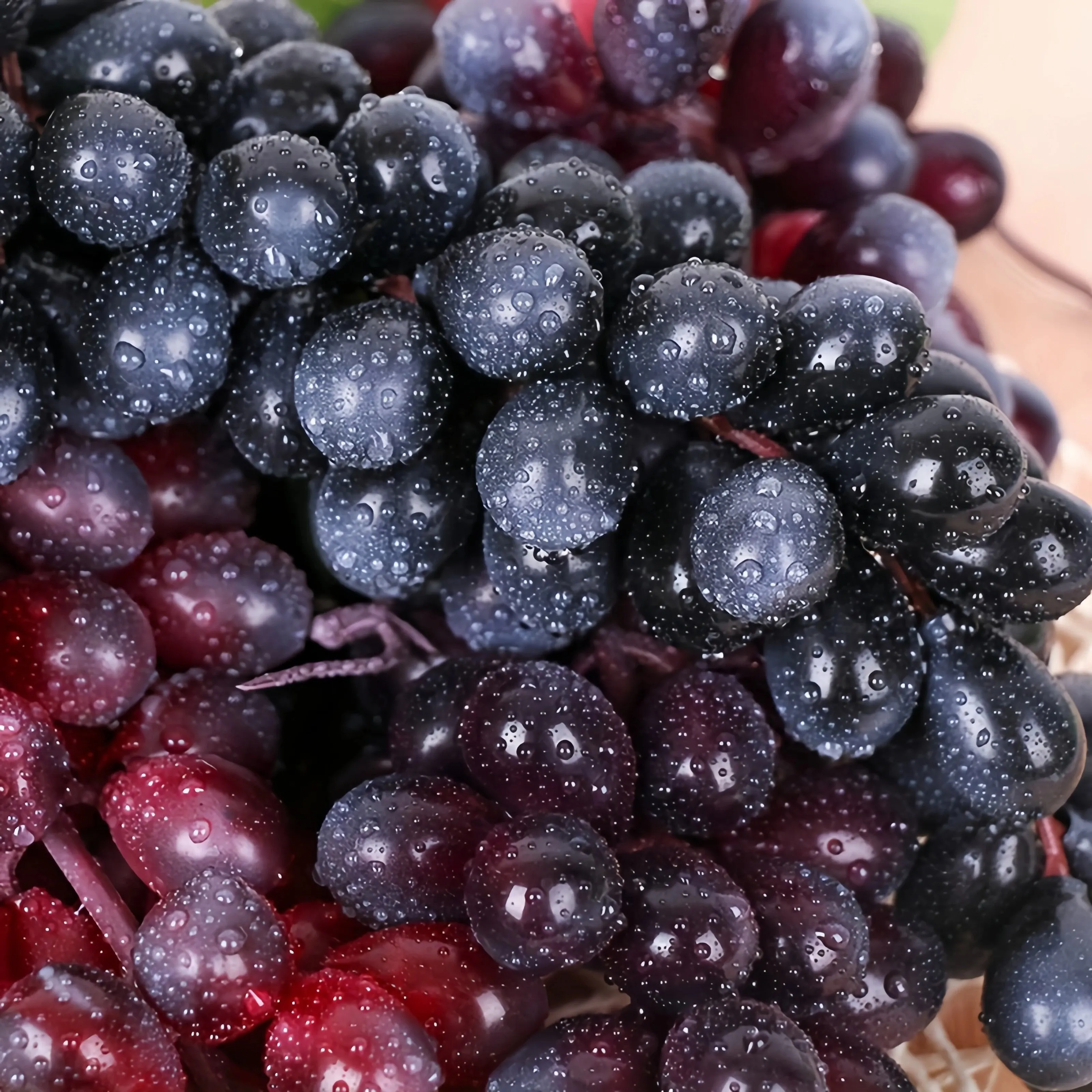Artificial Fruits And Vegetables Artificial Grapes Simulation Grape String Artificial Fruit Decoration Hanging Plastic Grapes Fake Ornament For Home Decor
