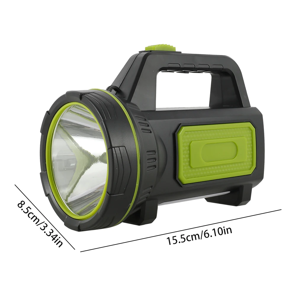 holofote recarregável handheld led spotlight prova dlarge água grande capacidade bateria tocha lanterna para caminhadas acampamento luz