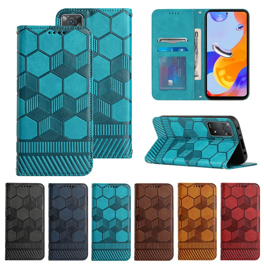 Flip Case Per Redmi Note 11 11S Pro 10A 10C Poco X4 M4 Pro 5G Football Pattern Portafoglio In Pelle Phone Book Cover