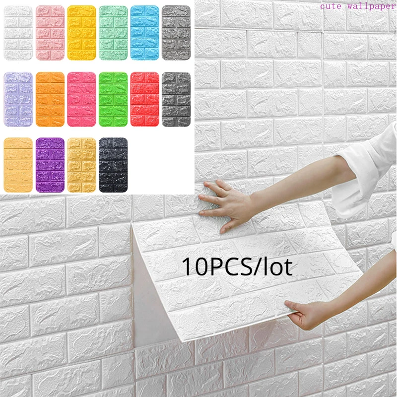 

70x38cm 3D Wall Stickers Self Adhesive Foam Brick Room Decor DIY 3D Wallpaper Wall Decor Living Wall Sticker for Kids Room