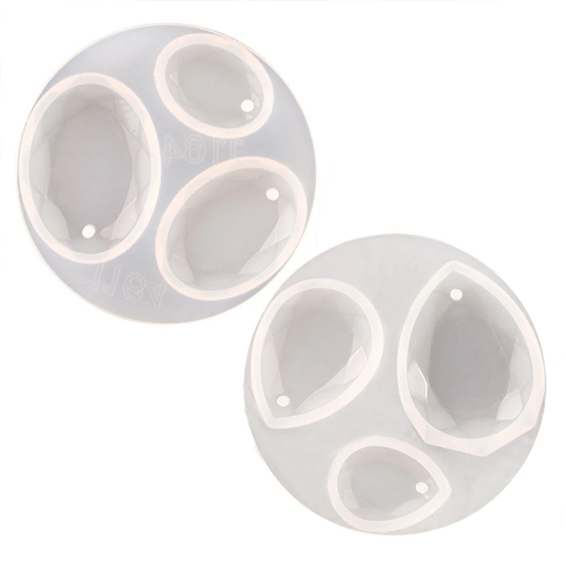 

2 Pcs Oval Water Drop Keychain Crystal Resin Mold DIY Crafts UV Epoxy Resin Mold