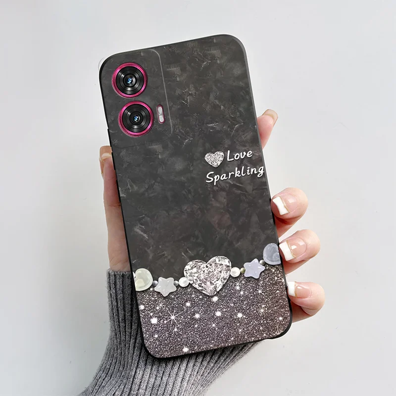 Silicone TPU Fashion Love Heart Cartoon Shockproof Phone Case for Motorola Edge 50 Fusion