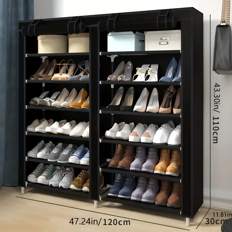 12 Compartment Multi-tier Stackable Shoe Rack | Large Capacity Footwear Organizer for Home Closet Entryway | Easy Assembly 2