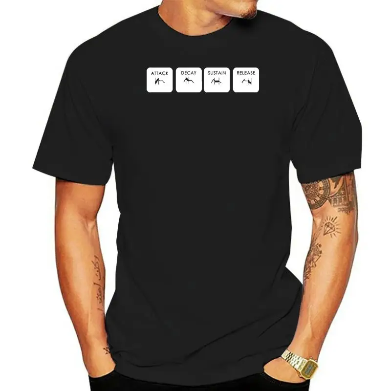 Maglietta Adsr 100% Cotone Sintetizzatore Moog Roland Music Producer Abeton T Shirt Summer Style Fashion Men T
