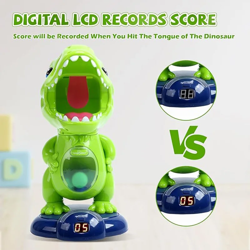Movable Dinosaur Shooting Toys for Kids,Electronic Target Shooting Games with 2 Pump Gun,48 Balls Party Favor Toys with Score Re 6