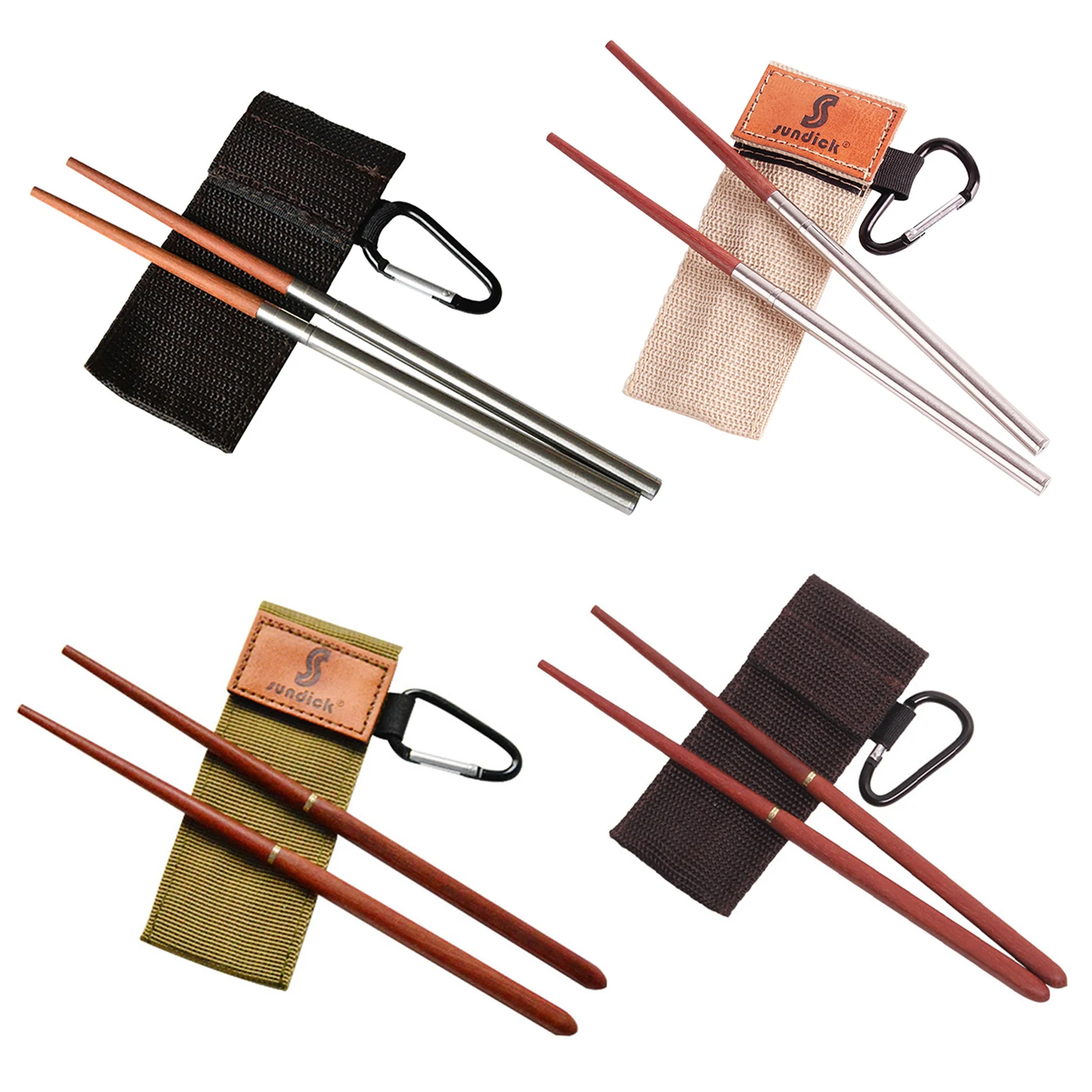 1 Pair Mahogany Folding Chopsticks Portable Outdoor Camping Picnic