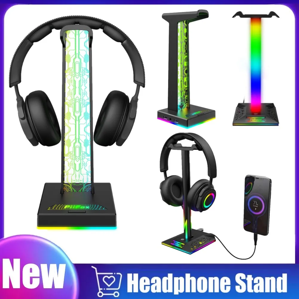 ヘッドホン RGB Gaming Headset + stand Amazon.com: Headphone Stand RGB with USB Charger Gaming