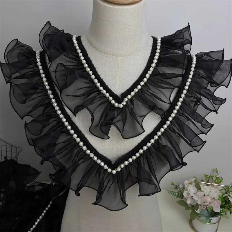 Nastro in Organza Bianca con Bordo in Lurex - Lunghezza da 20mt