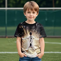Fashion Cristiano Ronaldo Football Star 3D Printing Summer T-shirt for a Boy Toy Story Alien Miniso Store Stich Top Shirts Scope 1