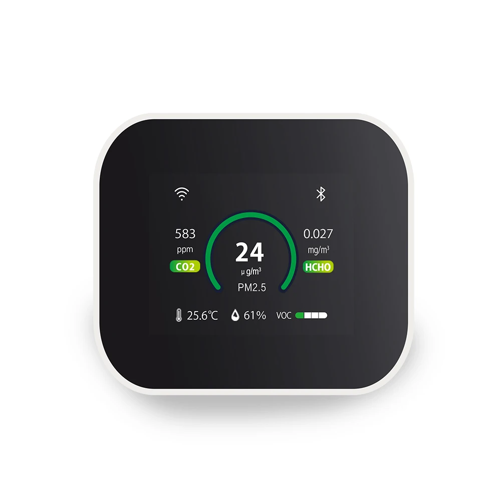 

Монитор качества воздуха с Wi-Fi, Bluetooth, Настольный детектор CO2, газовый датчик обнаружения PM2.5