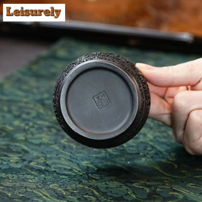 120ml Yixing Purple Clay Wealth Attracting Treasure Teacup Aesthetic Tea Bowl Jug Tea-tasting Fragrance Cup Jianzhan Master Cups