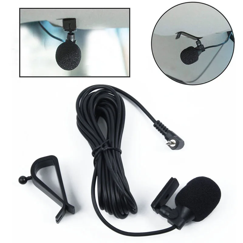 

3 Meters 2.5mm External Microphone W/ Bracket&Windproof Foam Cover For Car Pioneer Stereos Radio Receiver Car Electronics