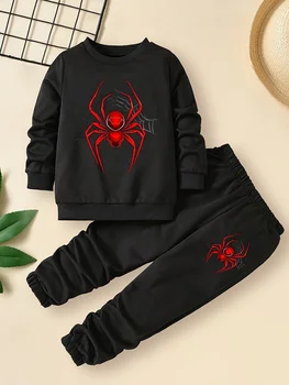 Kids Spider Print Tracksuit 2-Piece Set 1