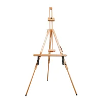 An easel made of beech wood, with a large adjustable and foldable portable triangular drawing storage display stand 6