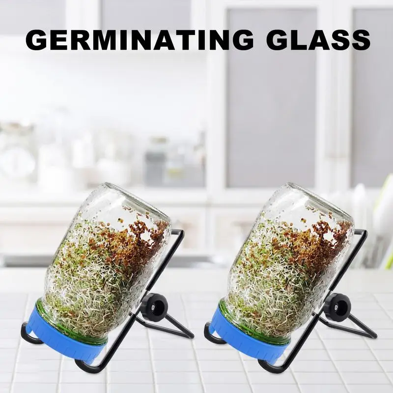 Hsthe Sea Kit per germogliare i semi, barattoli con coperchio in acciaio inox, supporto per coltivare insalata di germogli, erba medica, broccoli, fagioli