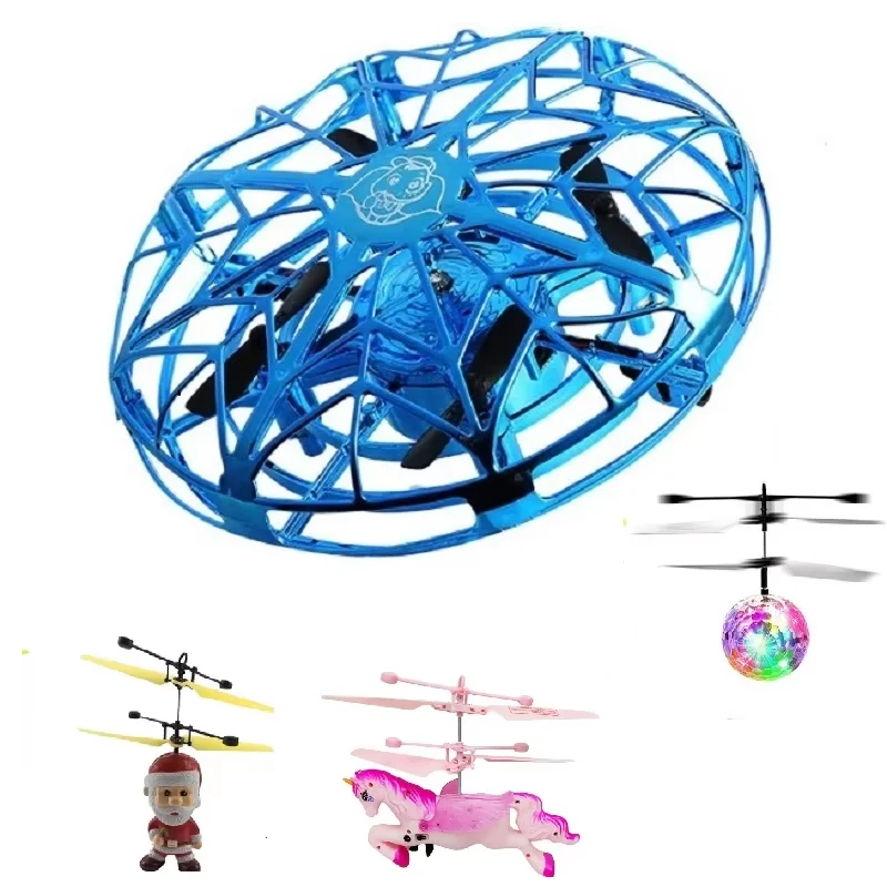 Quadricoptère RC volant, hélicoptère UFO magique, mini drone électrique pour enfants
