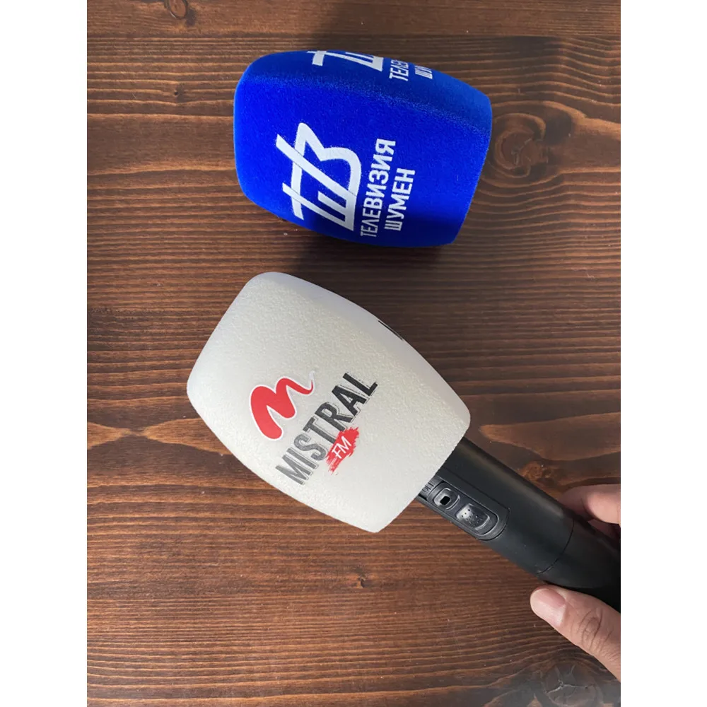 Personalizado Reunindo Mic Songe Impressão Mark Microfone Logotipo do Pára-brisas Pára-brisa para Estações de tv Repórteres Entrevista - Image 3