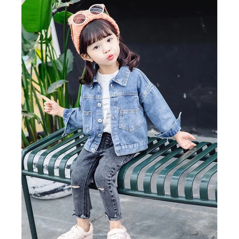 Kids' Sweet Denim Jacket for Girls - Stylish Princess Outerwear in Soft Jean Fabric for Ages 1-10
