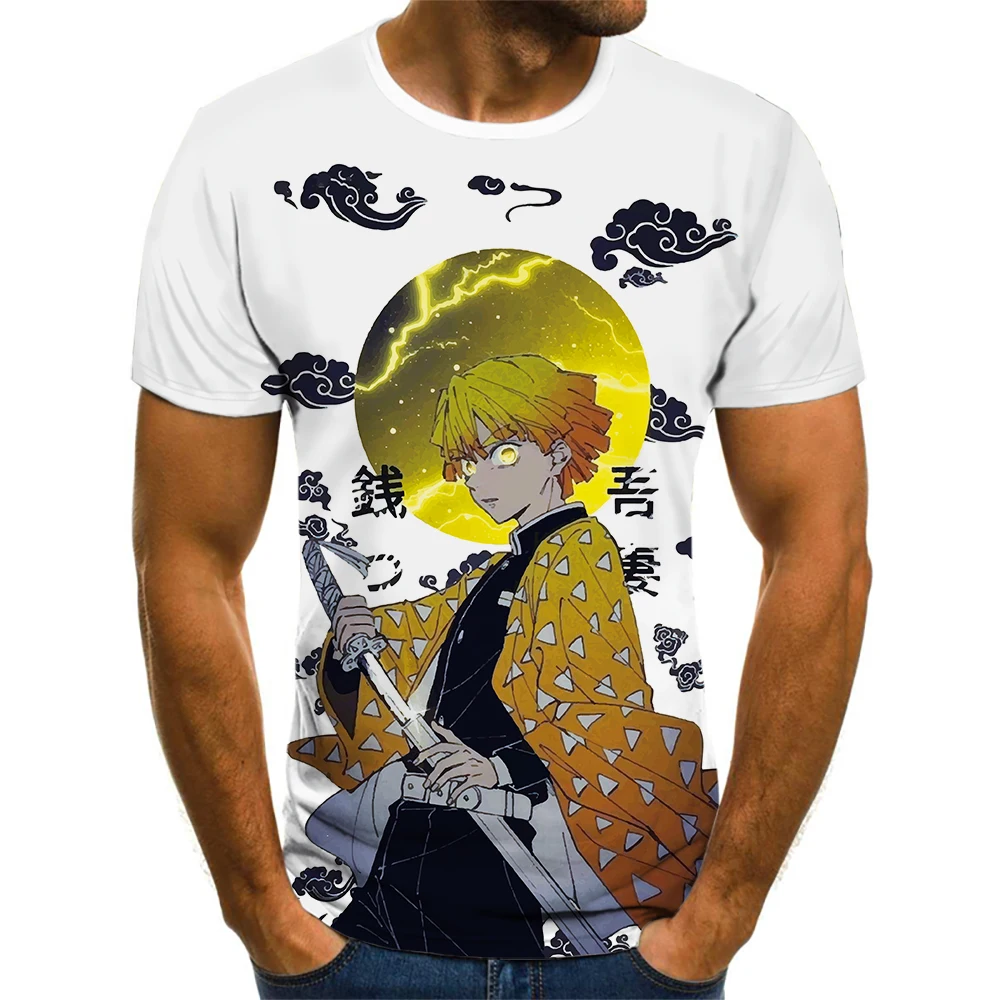 

Japanese Comic Swordsman Samurai Summer 3D Harajuku Print Men And Women Children Exquisite Round Neck Short-Sleeved T-shirt Top