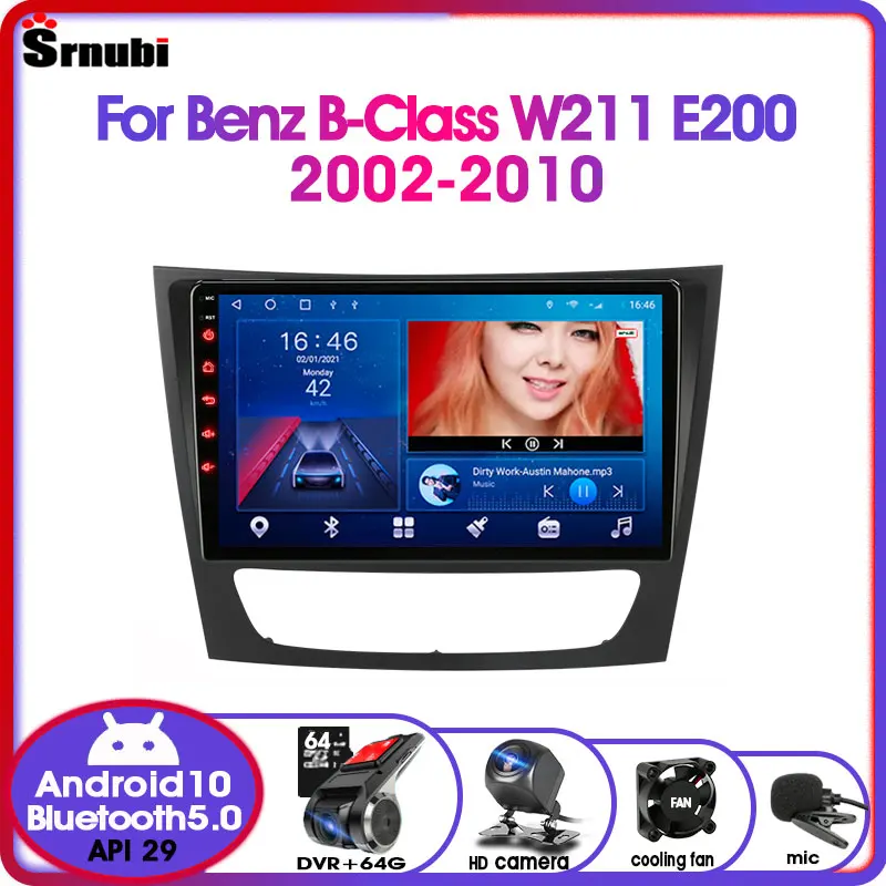 Автомагнитола 2DIN на Android 10 для Mercedes Benz E-class W211 E200 E220 E300 E350 E240 CLS 2002-2010 мультимедийный