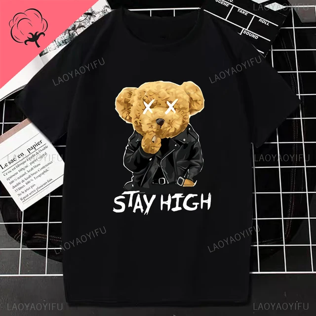 Teddybär T-shirt Coole Robotic Graphic Tops Haruku Cartoon Streetwear Frauen Männer Baumwolle Fashion T Roupas Mascuas_voghion.com