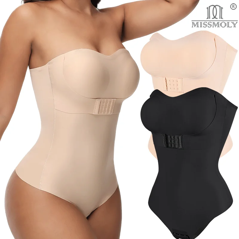 S-4XL Removable Strap Bodysuit For Women Tummy Control Shapewear Seamless Sculpt  Front Closure Hipster Sculpt Body Shaper