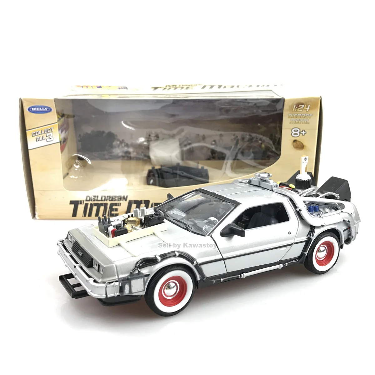 【新品】デロリアンタイムマシン 1:24スケールモデル（ウェリー製） Welly 1:24スケールdelorean dmcザ · フューチャー1 2 3 & 飛行