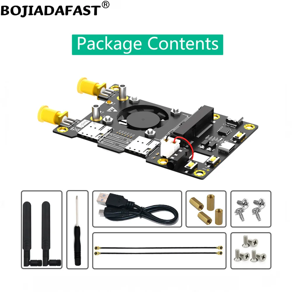 Cartão Adaptador sem Fio para Raspberry pi Módulo de Modem Gsm Slot Nano Duplo Slot Sim Antenas Mini Pci-e Pci-e 4g 3g Lte Raspberry pi b + - Imagem 2