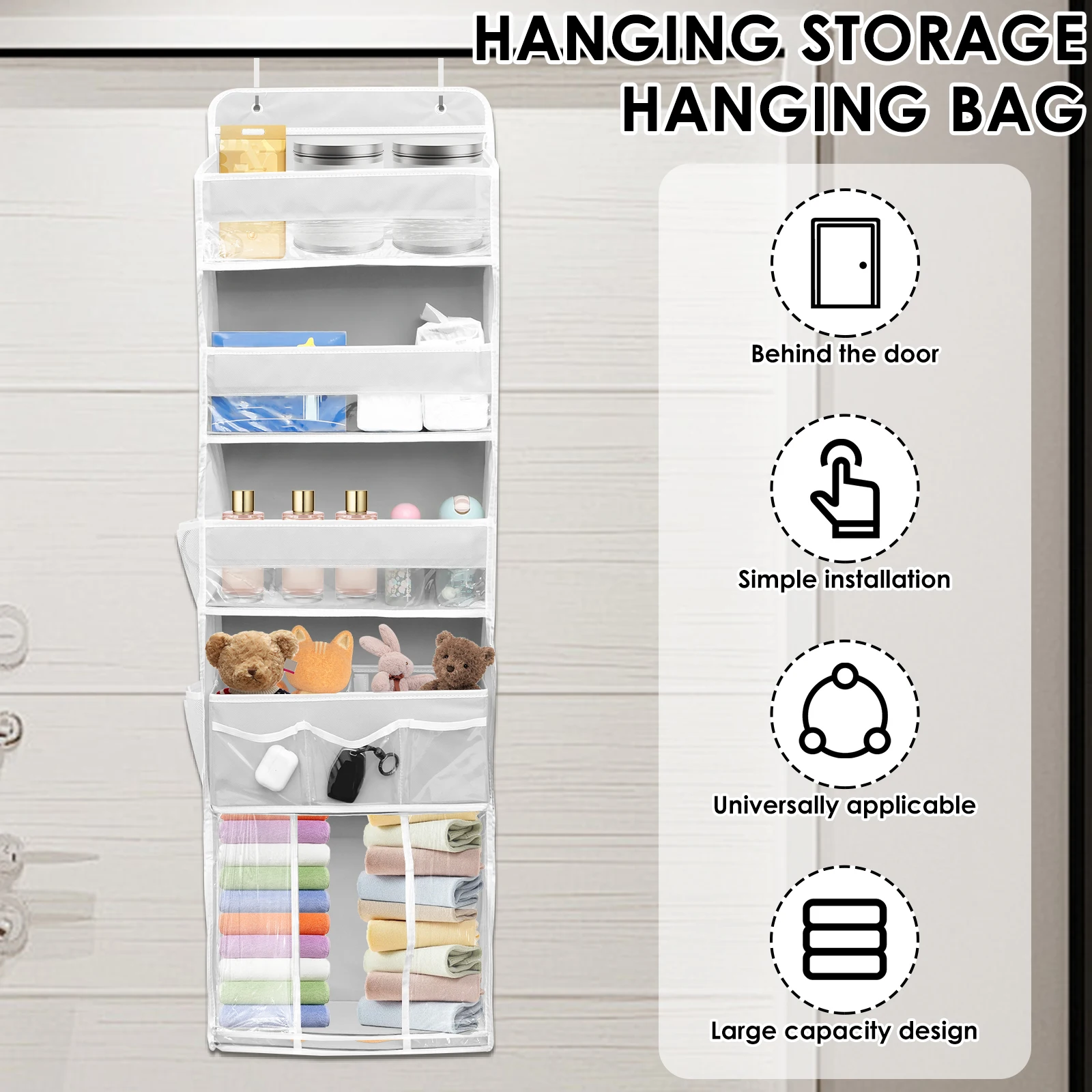 Foldable Nonwoven Door Hanging Storage Organizer Bag