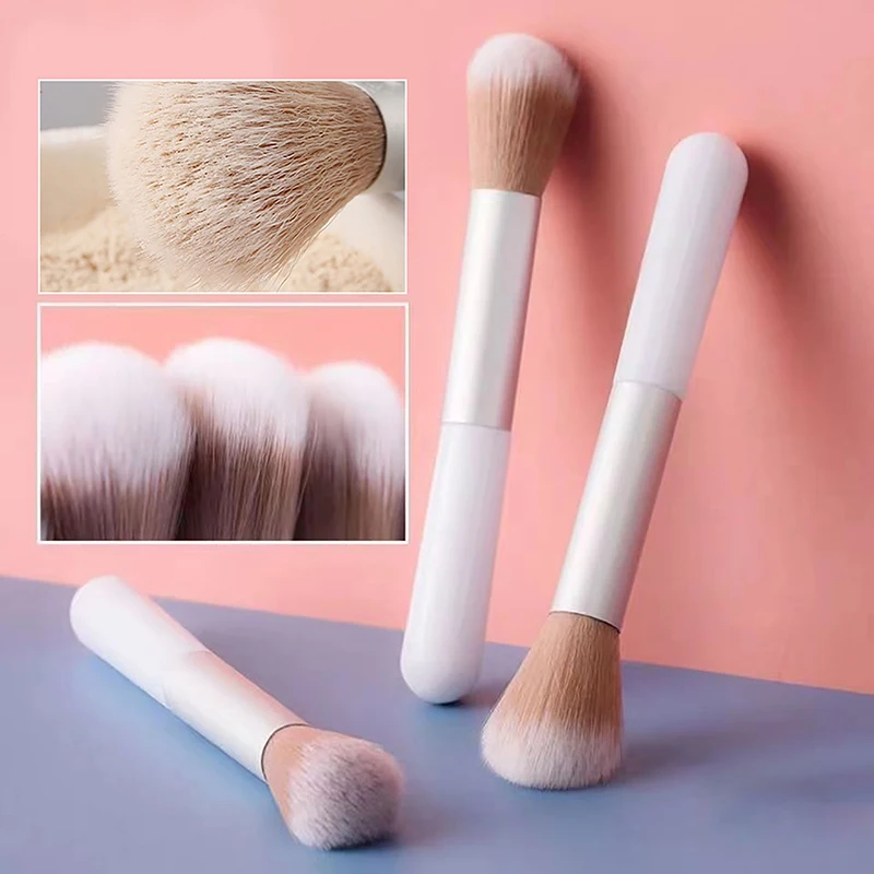 

1pcs Portable face makeup makeup brushs white artificial fiber hair highlight brush blush powder brush beauty makeup tool