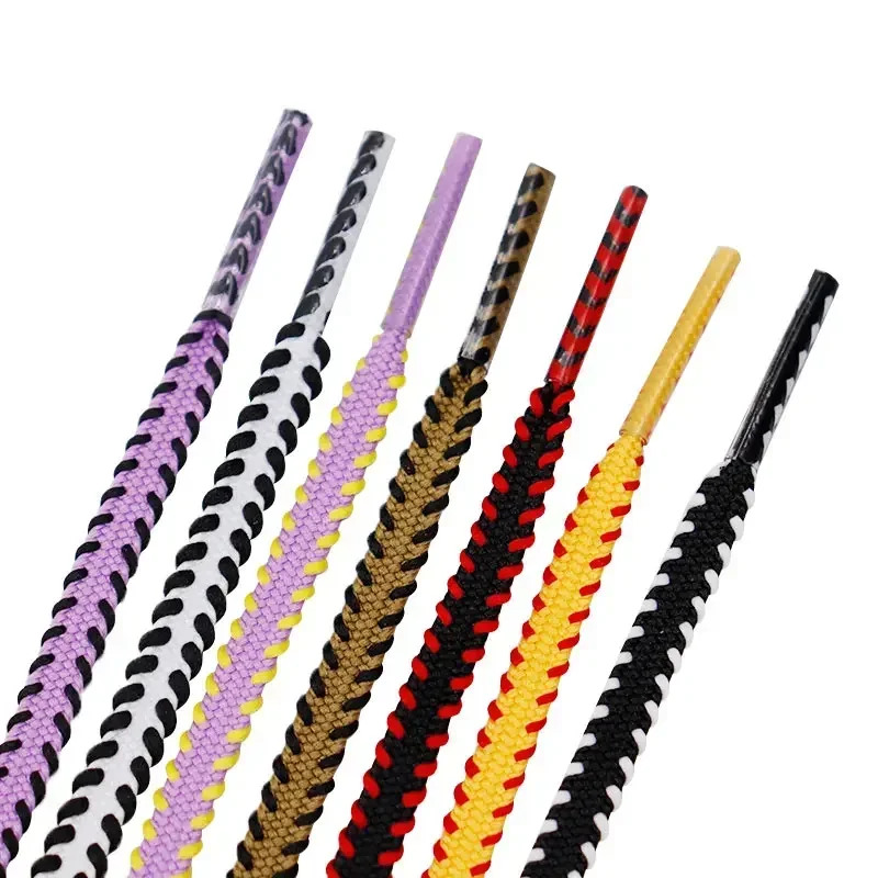 IOPQO Shoelace Flat Shoe Laces 8mm Wide Shoelaces For Running Sneakers Shoes 2 Pair Wide 1m Long Shoelaces 2 J One Size - View #3